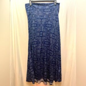 LulaRoe XL Elegant Blue Paisley Patterned Maxi Skirt